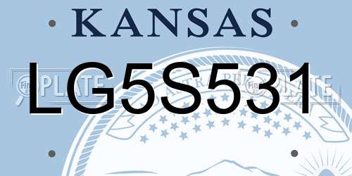 LG5S531 Kansas License Plate