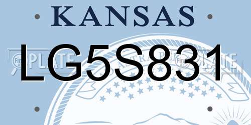 LG5S831 Kansas License Plate