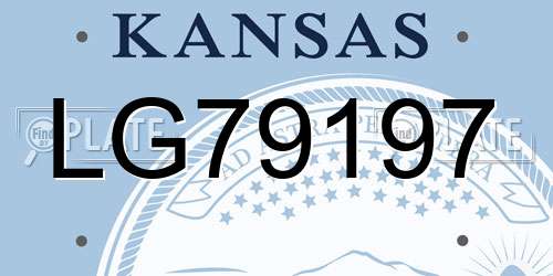 LG79197 Kansas License Plate