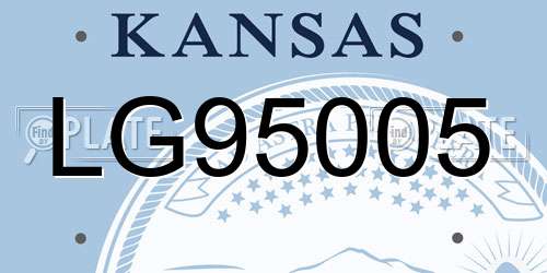 LG95005 Kansas License Plate