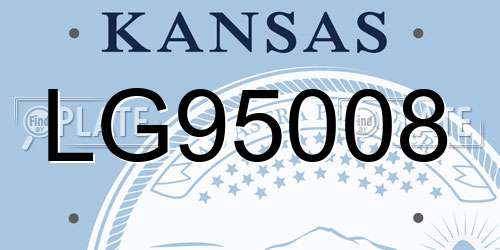 LG95008 Kansas License Plate