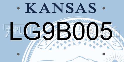 LG9B005 Kansas License Plate