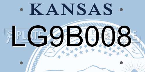 LG9B008 Kansas License Plate
