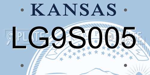LG9S005 Kansas License Plate