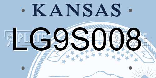 LG9S008 Kansas License Plate