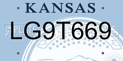 LG9T669 Kansas License Plate