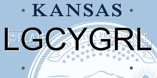 LGCYGRL Kansas License Plate