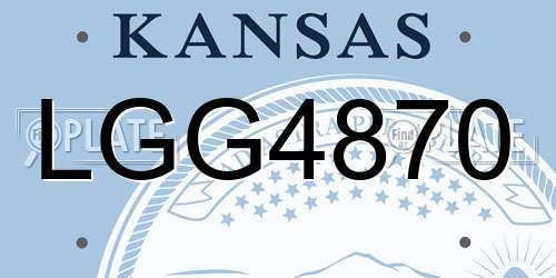 LGG4870 Kansas License Plate