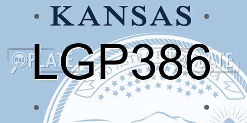 LGP386 Kansas License Plate