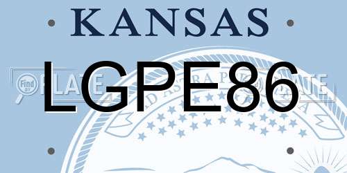 LGPE86 Kansas License Plate