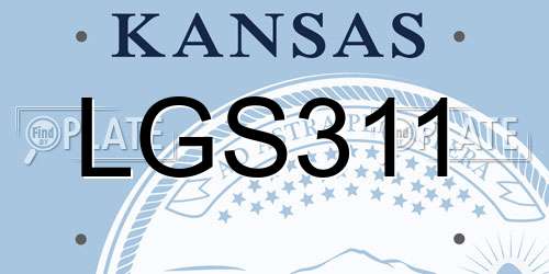 LGS311 Kansas License Plate