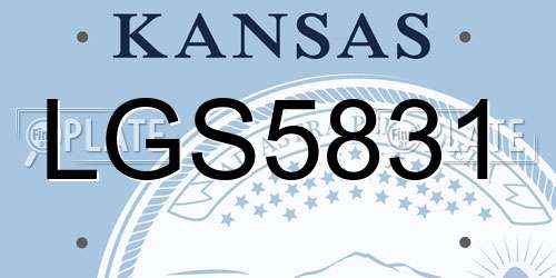 LGS5831 Kansas License Plate