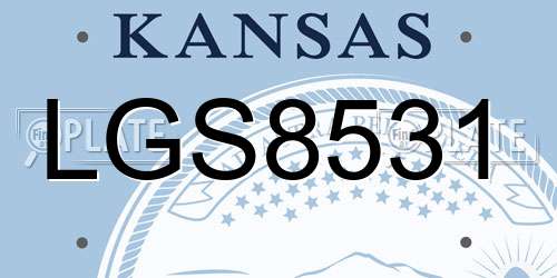 LGS8531 Kansas License Plate
