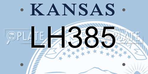 LH385 Kansas License Plate