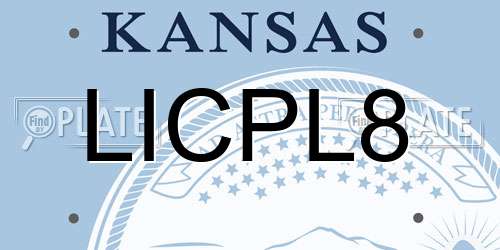 LICPL8 Kansas License Plate