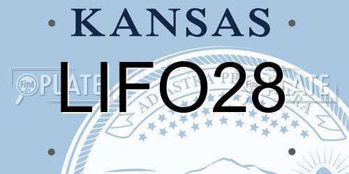 LIFO28 Kansas License Plate