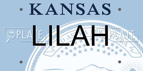 LILAH Kansas License Plate