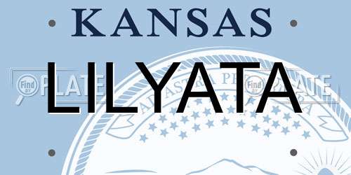 LILYATA Kansas License Plate