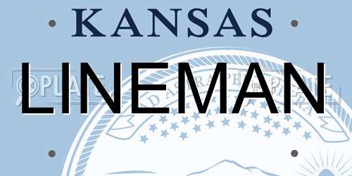 LINEMAN Kansas License Plate
