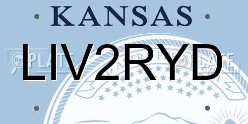LIV2RYD Kansas License Plate
