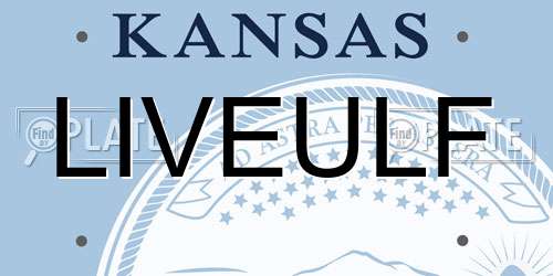 LIVEULF Kansas License Plate