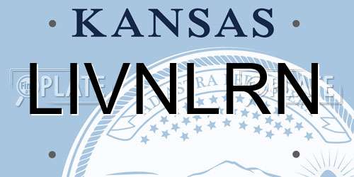 LIVNLRN Kansas License Plate