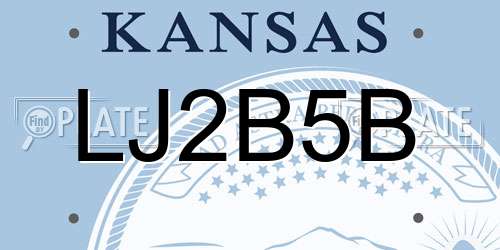 LJ2B5B Kansas License Plate