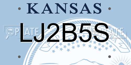 LJ2B5S Kansas License Plate