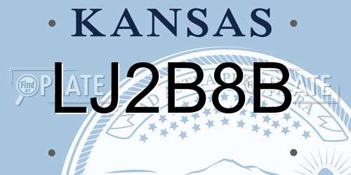 LJ2B8B Kansas License Plate