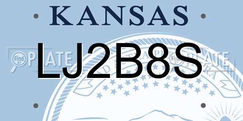 LJ2B8S Kansas License Plate