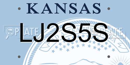 LJ2S5S Kansas License Plate