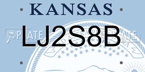 LJ2S8B Kansas License Plate
