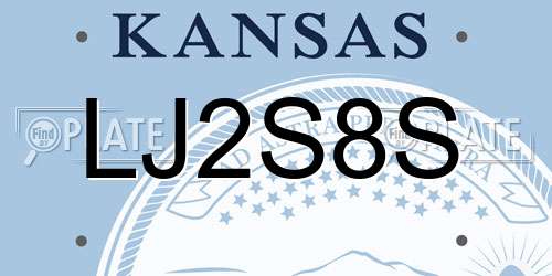LJ2S8S Kansas License Plate