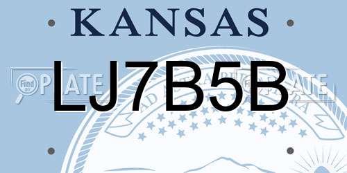 LJ7B5B Kansas License Plate
