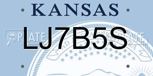 LJ7B5S Kansas License Plate