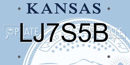 LJ7S5B Kansas License Plate