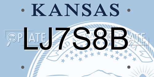 LJ7S8B Kansas License Plate