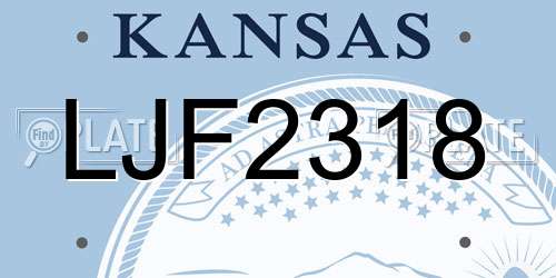 LJF2318 Kansas License Plate