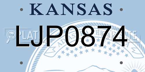 LJP0874 Kansas License Plate