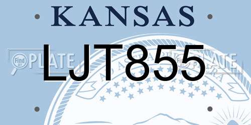 LJT855 Kansas License Plate