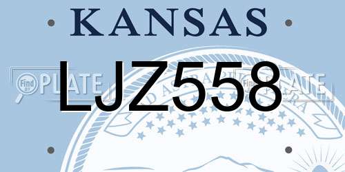 LJZ558 Kansas License Plate