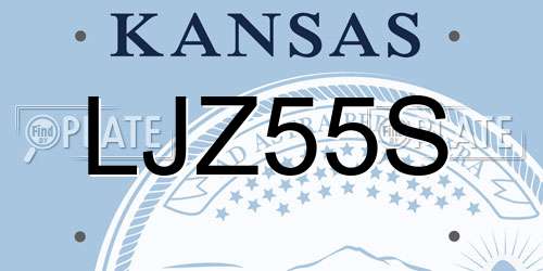 LJZ55S Kansas License Plate