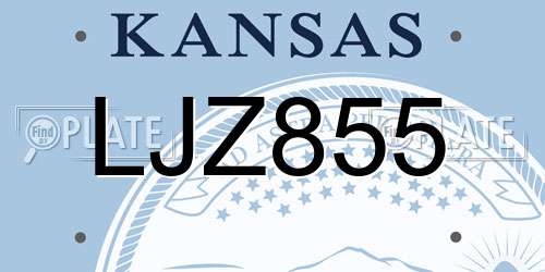 LJZ855 Kansas License Plate