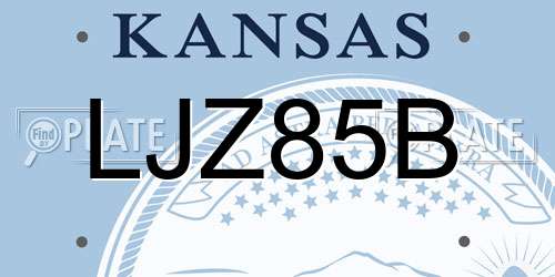 LJZ85B Kansas License Plate