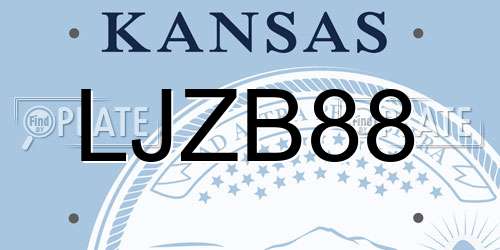 LJZB88 Kansas License Plate