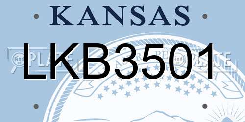 LKB3501 Kansas License Plate
