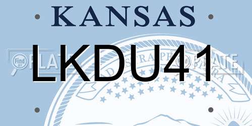 LKDU41 Kansas License Plate