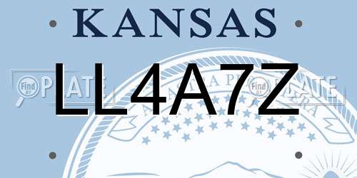 LL4A7Z Kansas License Plate