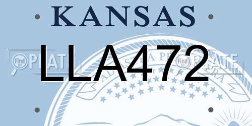 LLA472 Kansas License Plate