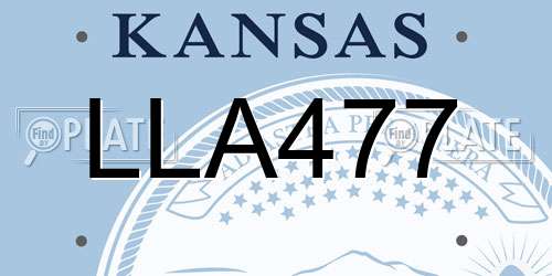 LLA477 Kansas License Plate